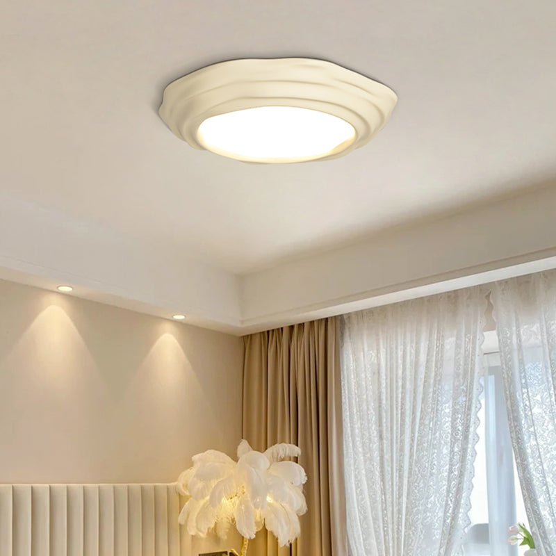 Nordic Style Flush Mount Ceiling Light Fixture with Resin for Bedroom