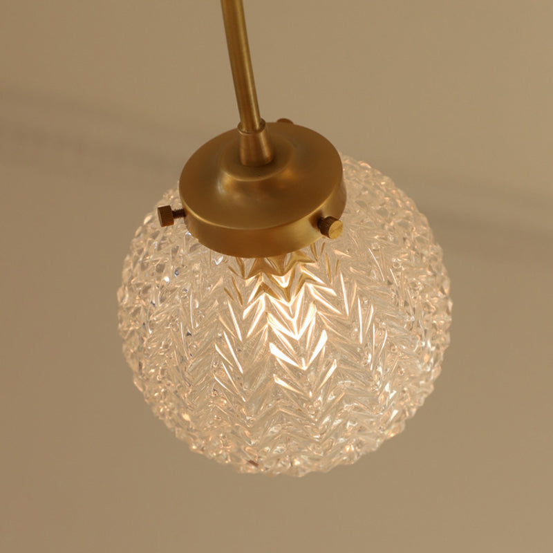 Ball Shape Glass Flush Light Modern Style 6/8 Lights Flush Mount Ceiling Lights in Brass