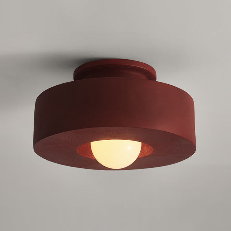 Drum Shape LED Ceiling Flush Contemporary 1 - Light Flush Mount