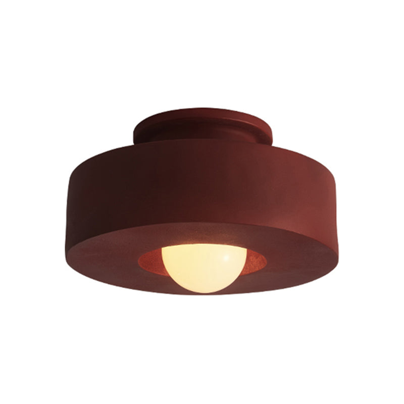 Drum Shape LED Ceiling Flush Contemporary 1 - Light Flush Mount
