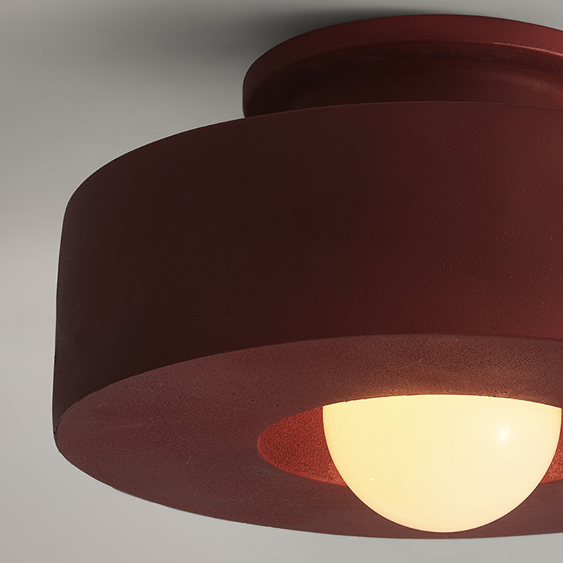 Drum Shape LED Ceiling Flush Contemporary 1 - Light Flush Mount