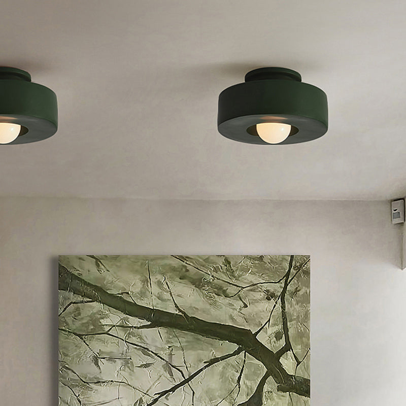 Drum Shape LED Ceiling Flush Contemporary 1 - Light Flush Mount