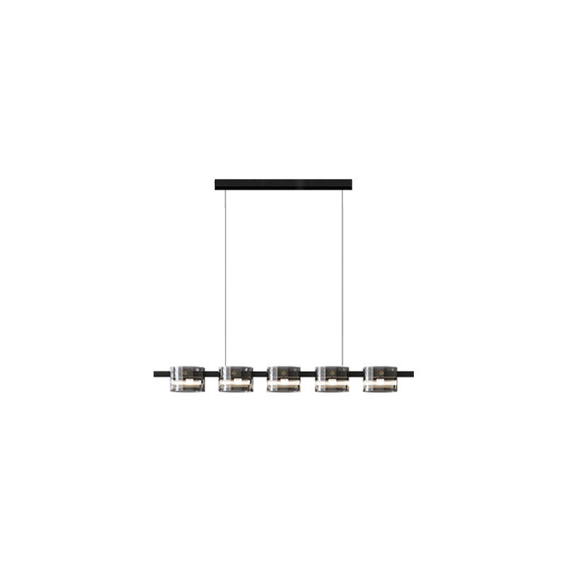 Hanging Lamp Modern Island Chandelier Lights in Black Finish for Dining Room