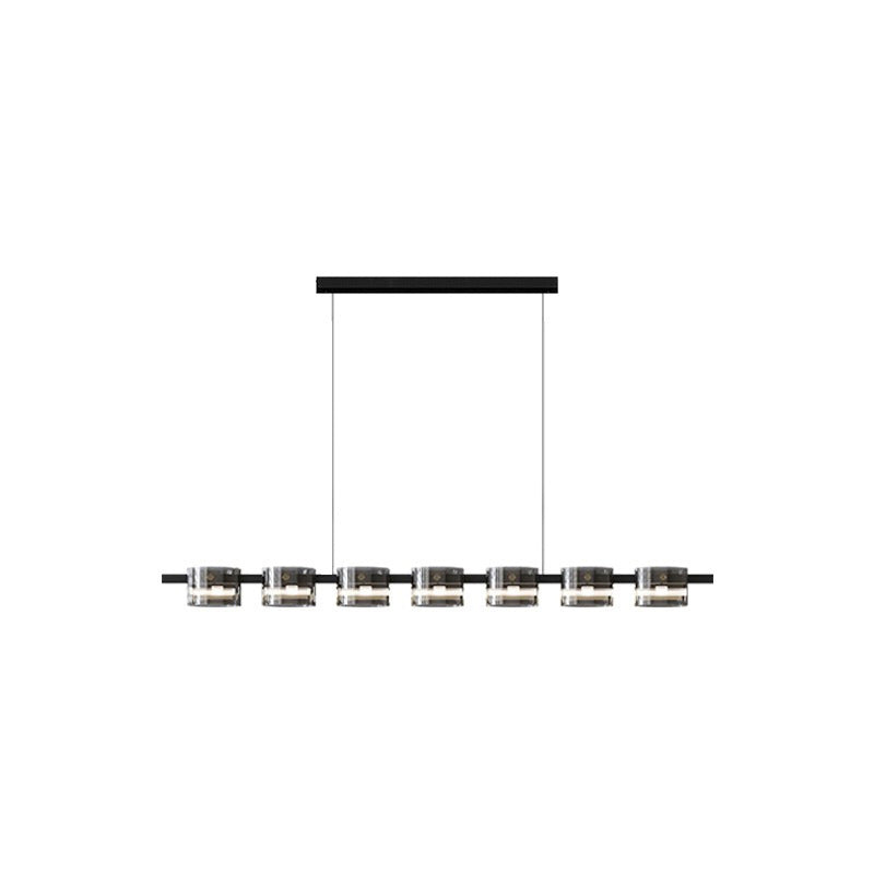 Hanging Lamp Modern Island Chandelier Lights in Black Finish for Dining Room