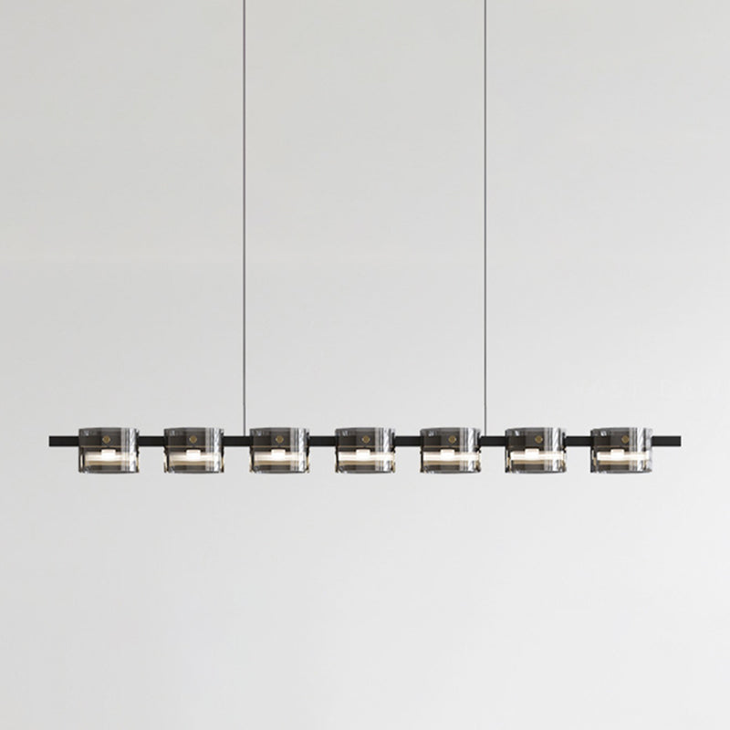 Hanging Lamp Modern Island Chandelier Lights in Black Finish for Dining Room