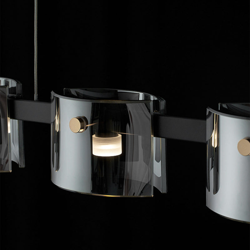 Hanging Lamp Modern Island Chandelier Lights in Black Finish for Dining Room