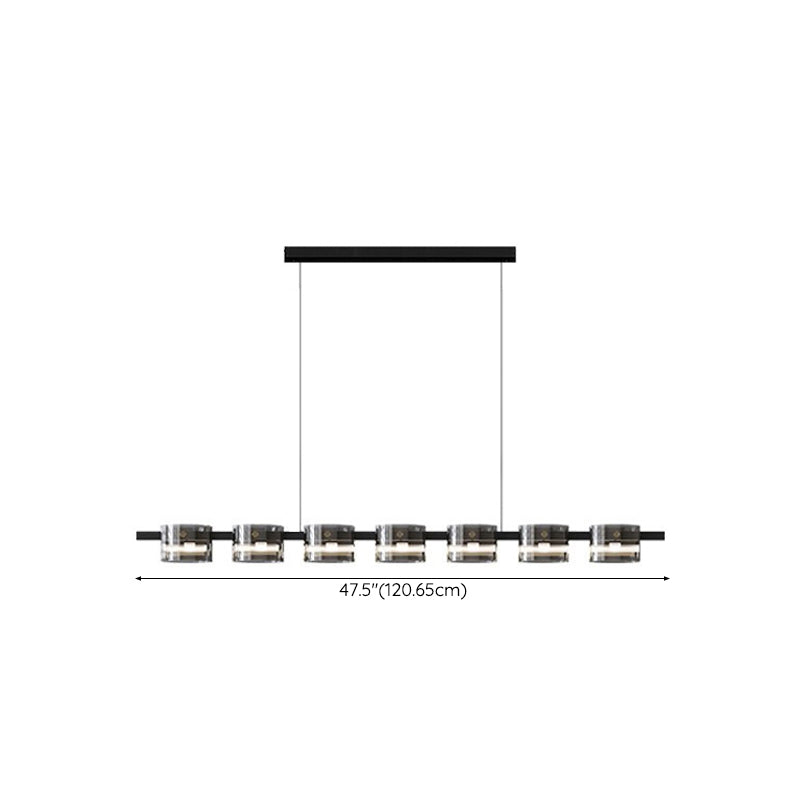 Hanging Lamp Modern Island Chandelier Lights in Black Finish for Dining Room