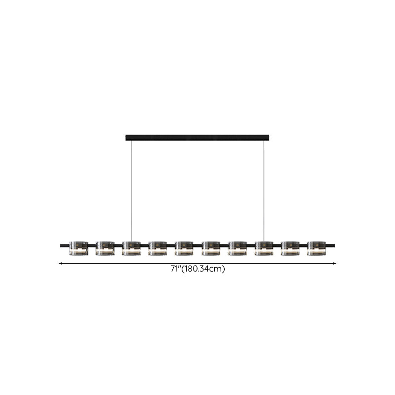 Hanging Lamp Modern Island Chandelier Lights in Black Finish for Dining Room