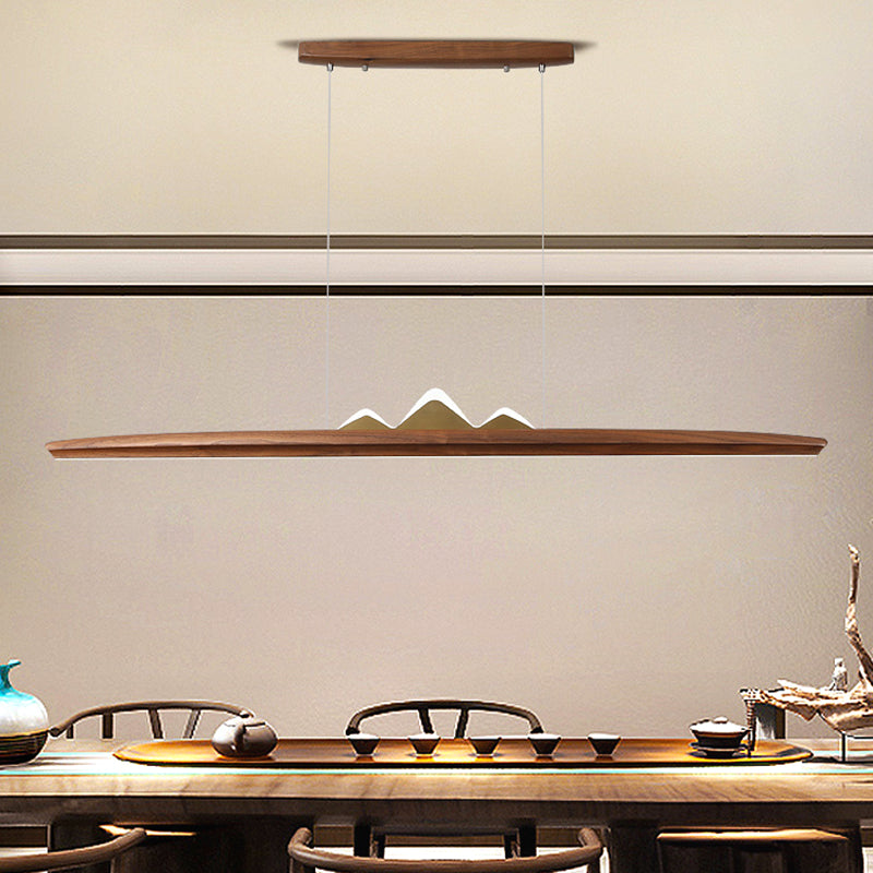 Modern Style Pendant Lighting Fixtures Wooden Shade Island Lighting Ideas for Kitchen