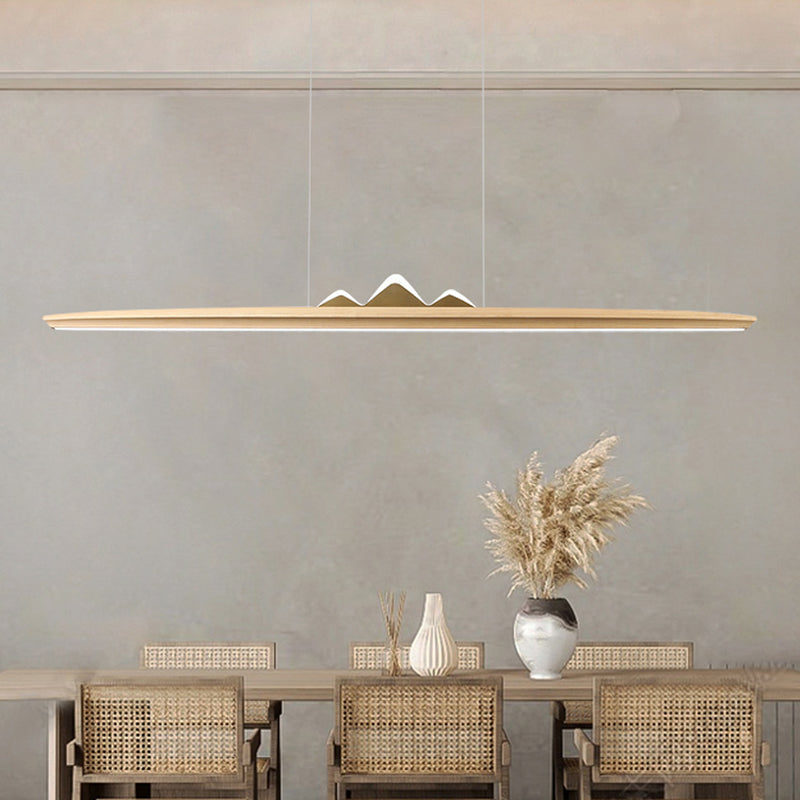 Modern Style Pendant Lighting Fixtures Wooden Shade Island Lighting Ideas for Kitchen
