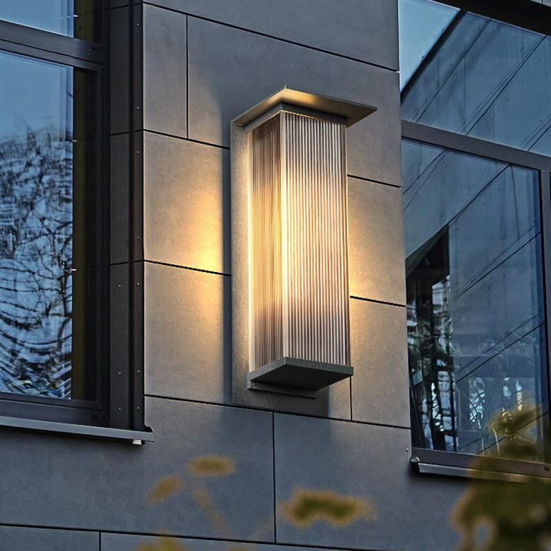 Rectangle Wall Sconce Contemporary Waterproof Wall Light Fixture for Courtyard
