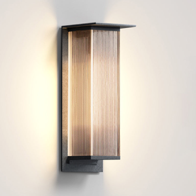 Rectangle Wall Sconce Contemporary Waterproof Wall Light Fixture for Courtyard