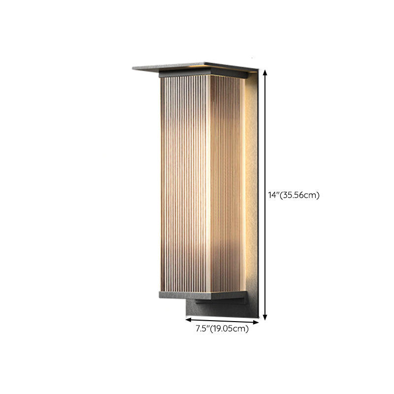 Rectangle Wall Sconce Contemporary Waterproof Wall Light Fixture for Courtyard