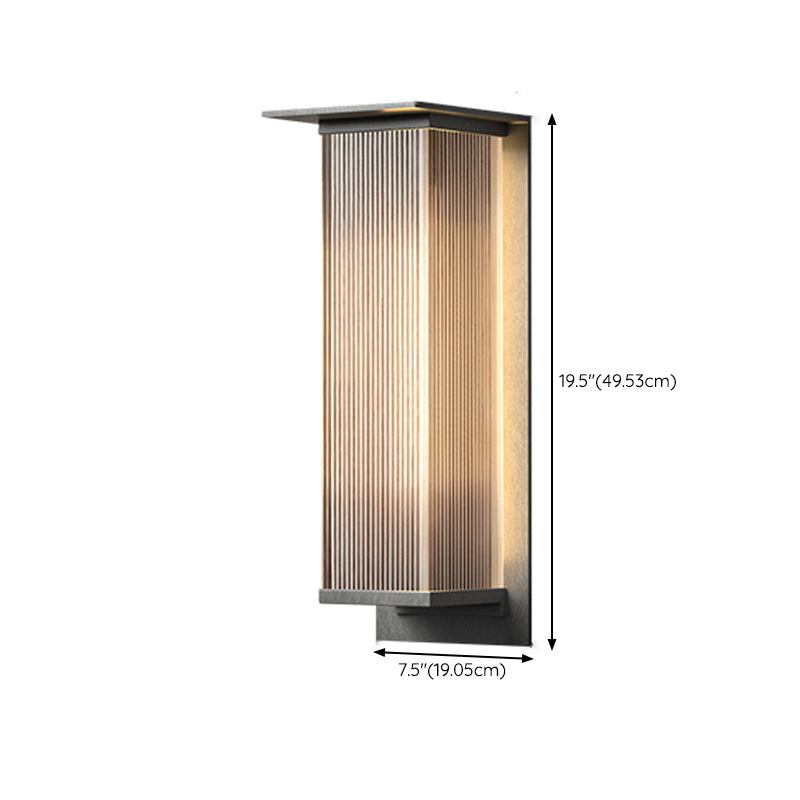 Rectangle Wall Sconce Contemporary Waterproof Wall Light Fixture for Courtyard