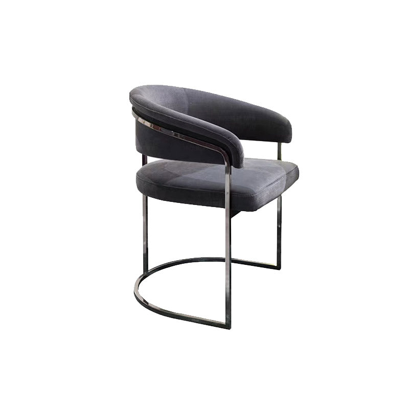 Glam Style Dining Chair Upholstered Arm Chair for Dining Room