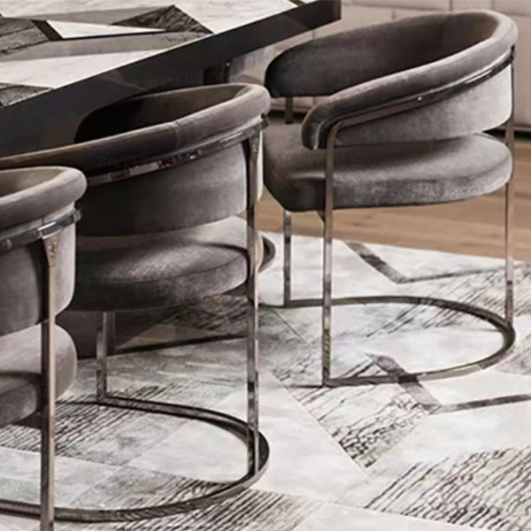Glam Style Dining Chair Upholstered Arm Chair for Dining Room