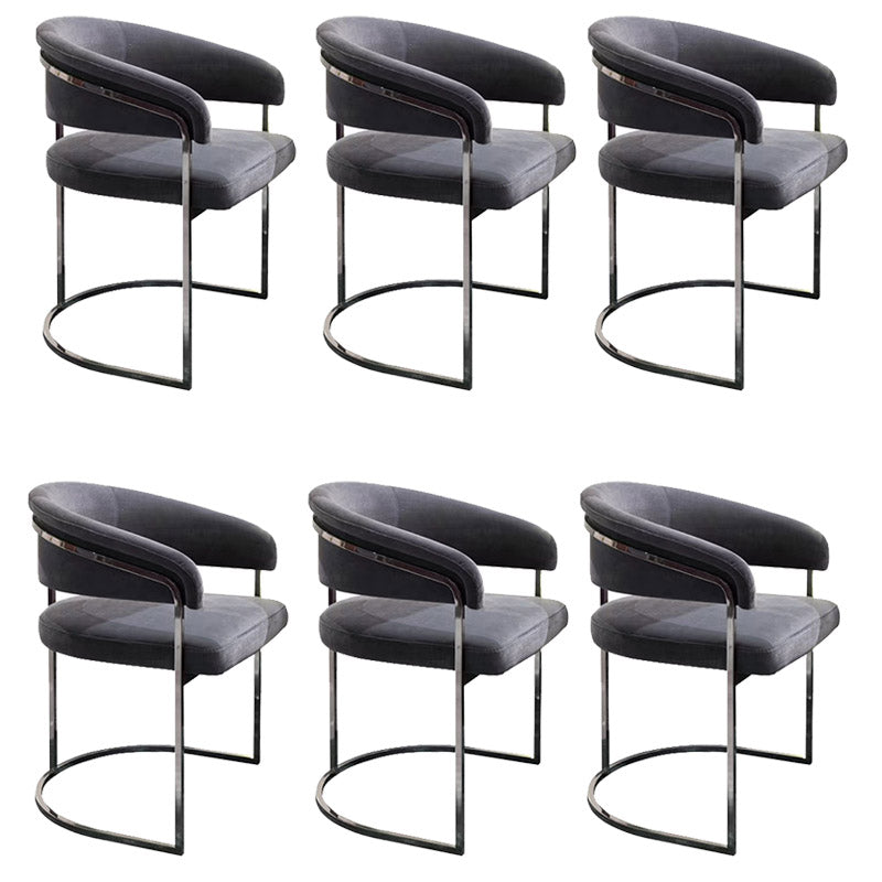 Glam Style Dining Chair Upholstered Arm Chair for Dining Room