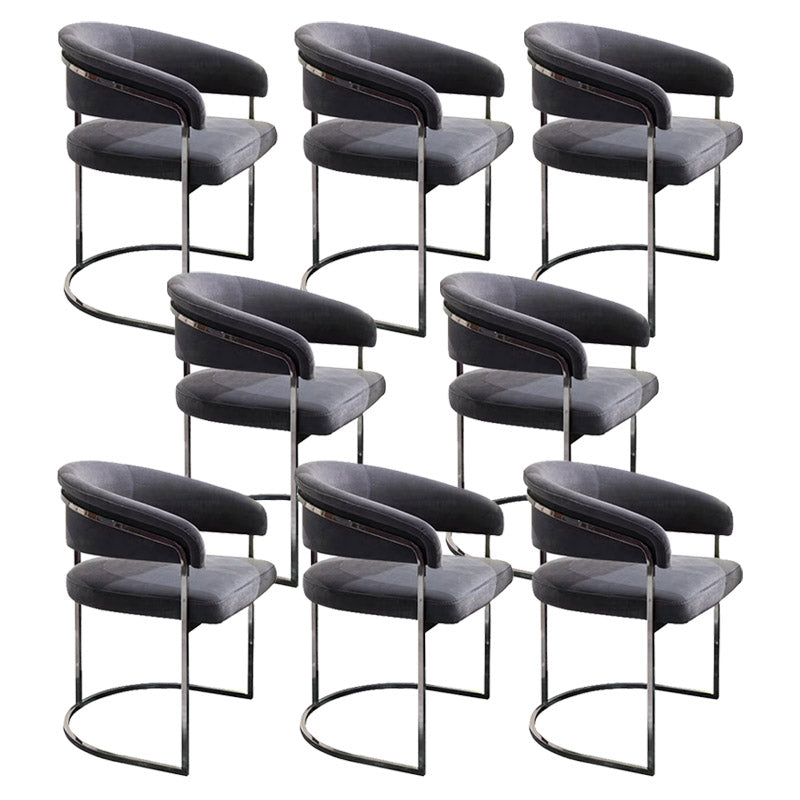 Glam Style Dining Chair Upholstered Arm Chair for Dining Room