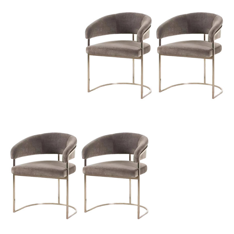 Glam Style Dining Chair Upholstered Arm Chair for Dining Room