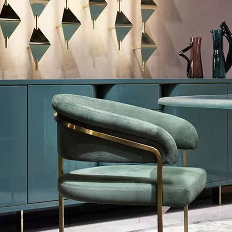 Glam Style Dining Chair Upholstered Arm Chair for Dining Room