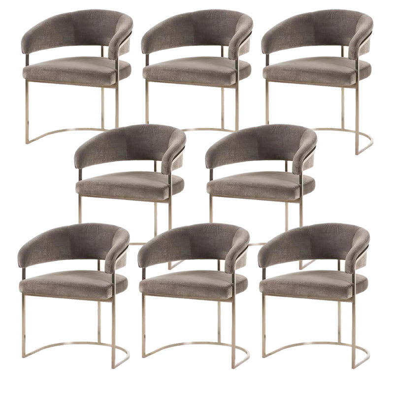 Glam Style Dining Chair Upholstered Arm Chair for Dining Room