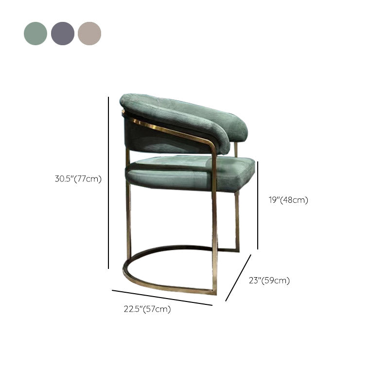 Glam Style Dining Chair Upholstered Arm Chair for Dining Room