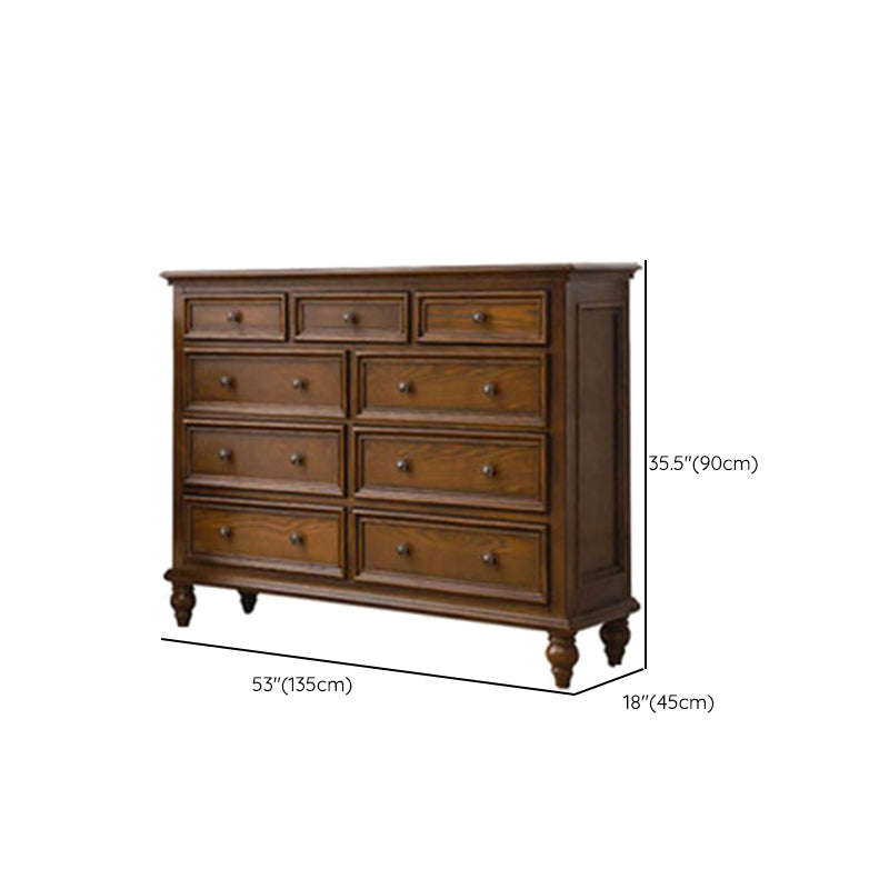 Brown Storage Chest Dresser Modern Storage Chest with Drawers