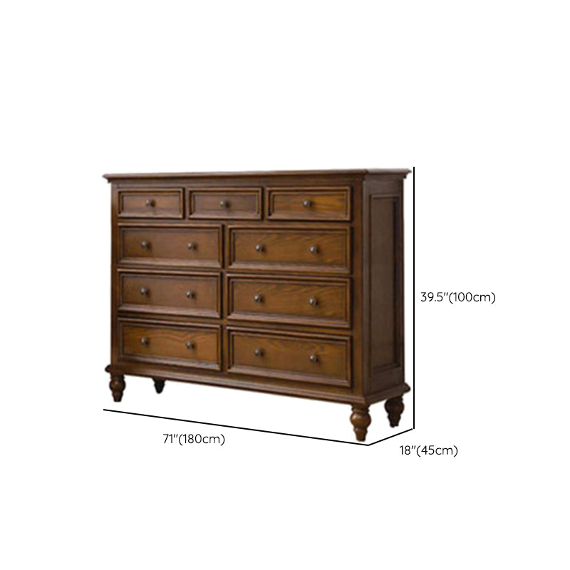Brown Storage Chest Dresser Modern Storage Chest with Drawers