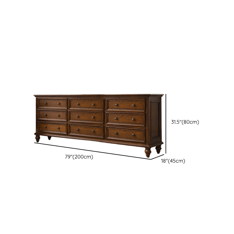 Brown Storage Chest Dresser Modern Storage Chest with Drawers