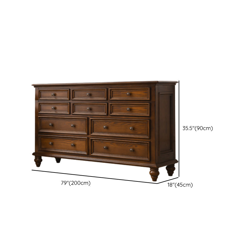 Brown Storage Chest Dresser Modern Storage Chest with Drawers