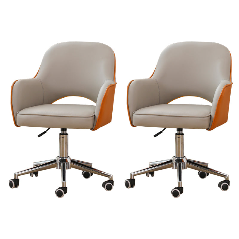 Armless Office Chair Contemporary Desk Chair with Wheels for Living Room
