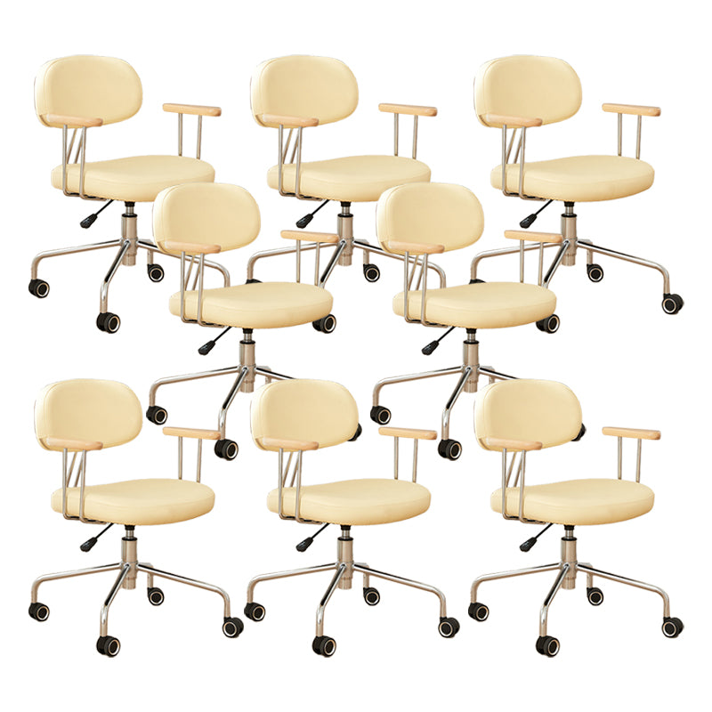 Modernism Fixed Arms Office Chair Desk Chair with Wheels for Home