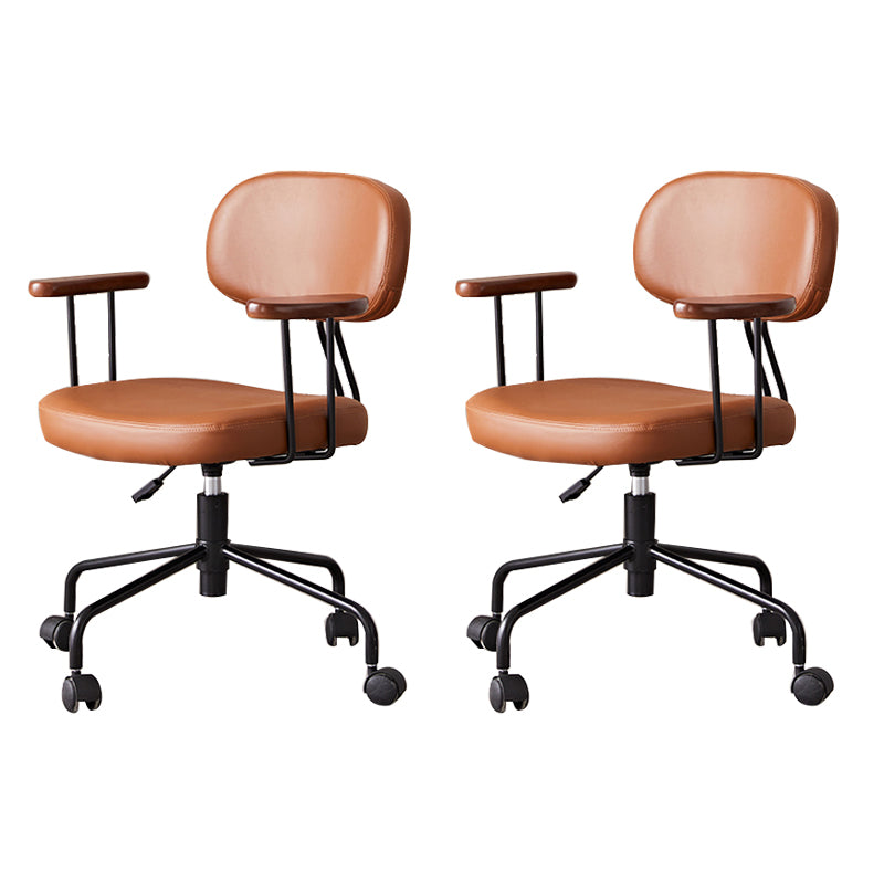 Modernism Fixed Arms Office Chair Desk Chair with Wheels for Home