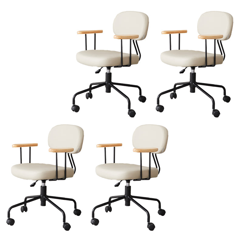 Modernism Fixed Arms Office Chair Desk Chair with Wheels for Home