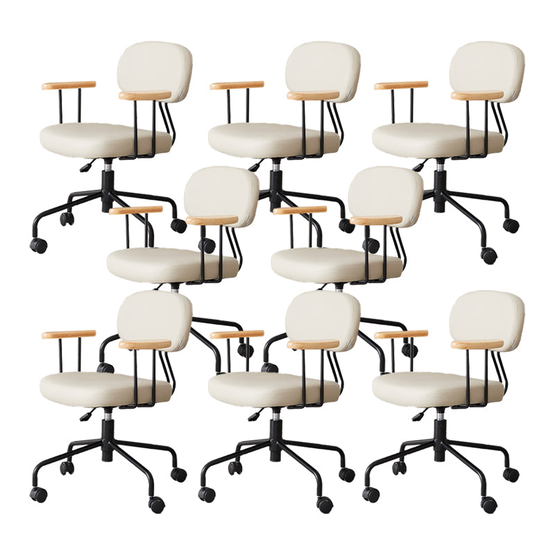 Modernism Fixed Arms Office Chair Desk Chair with Wheels for Home