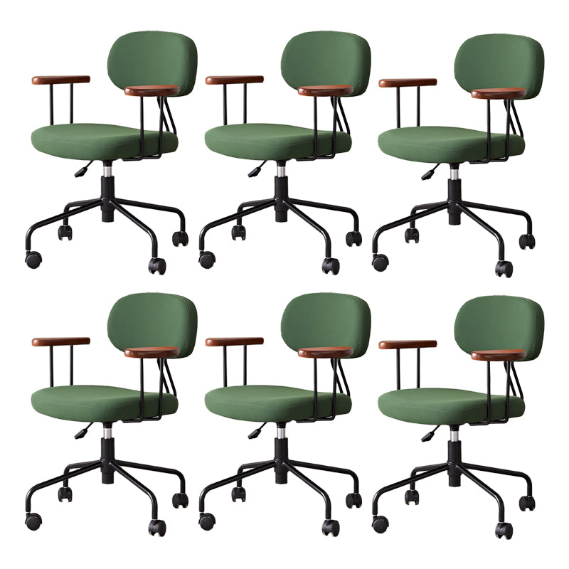 Modernism Fixed Arms Office Chair Desk Chair with Wheels for Home
