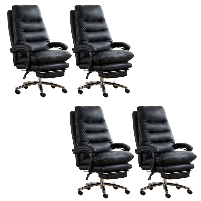 Modern Padded Arms Office Chair No Distressing Leather Ergonomic Slide Chair with Wheels