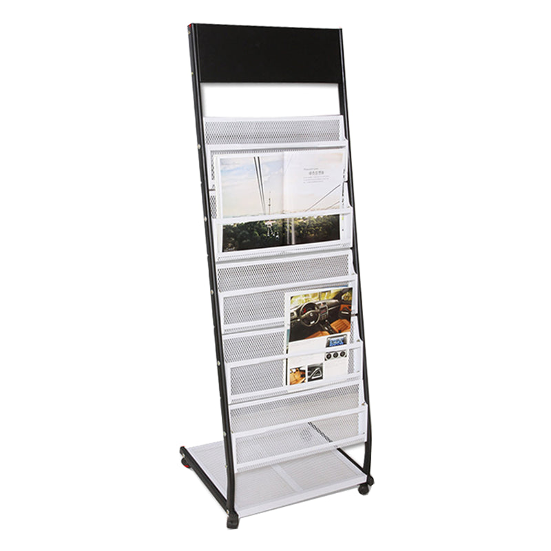 Contemporary Vertical Metal Bookshelf Closed Back Bookcase with Shelves