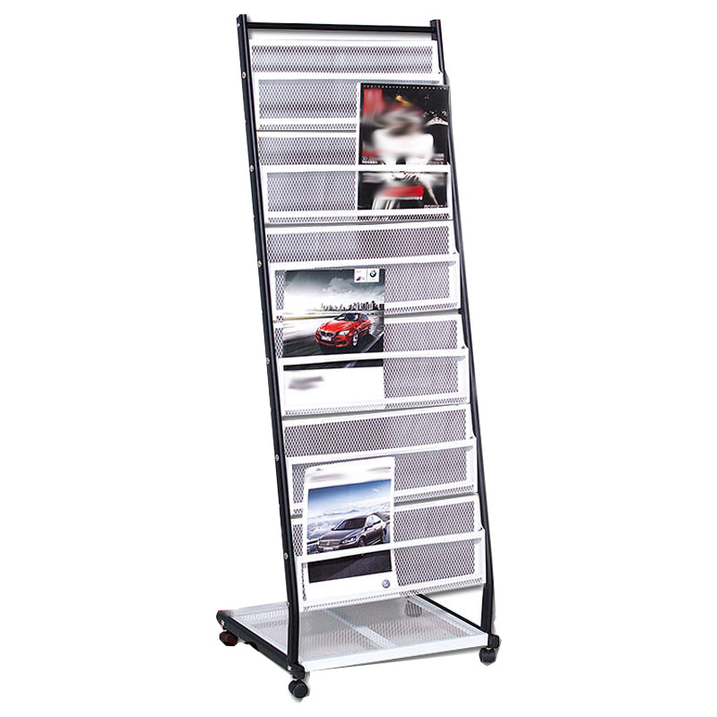 Contemporary Vertical Metal Bookshelf Closed Back Bookcase with Shelves