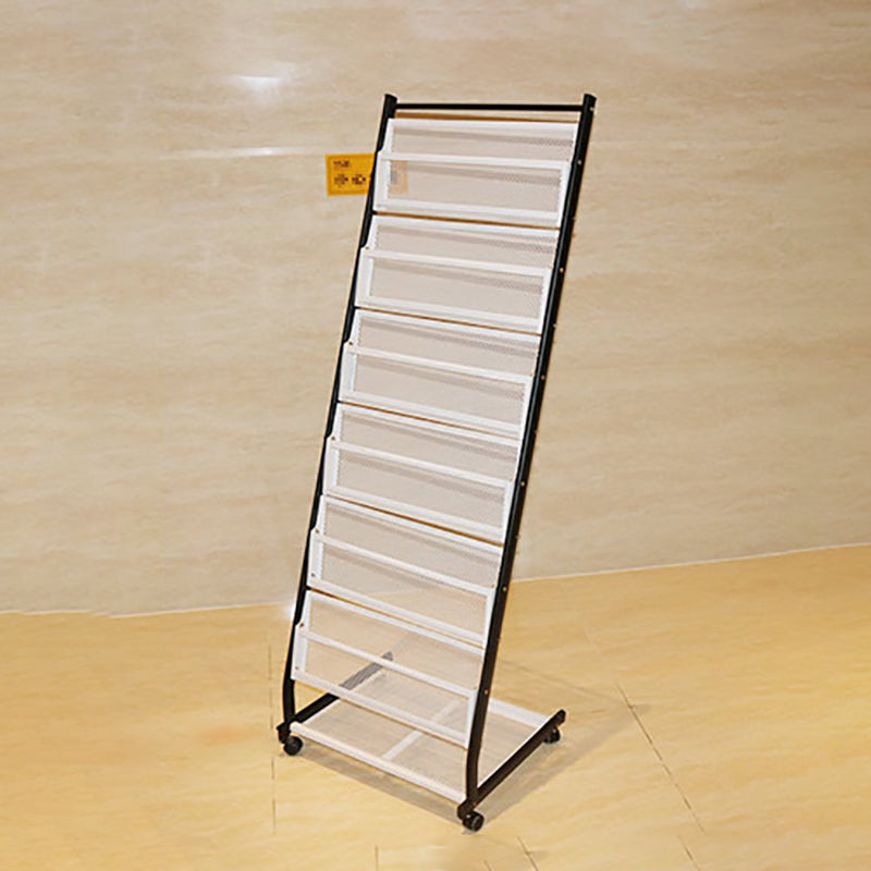 Contemporary Vertical Metal Bookshelf Closed Back Bookcase with Shelves