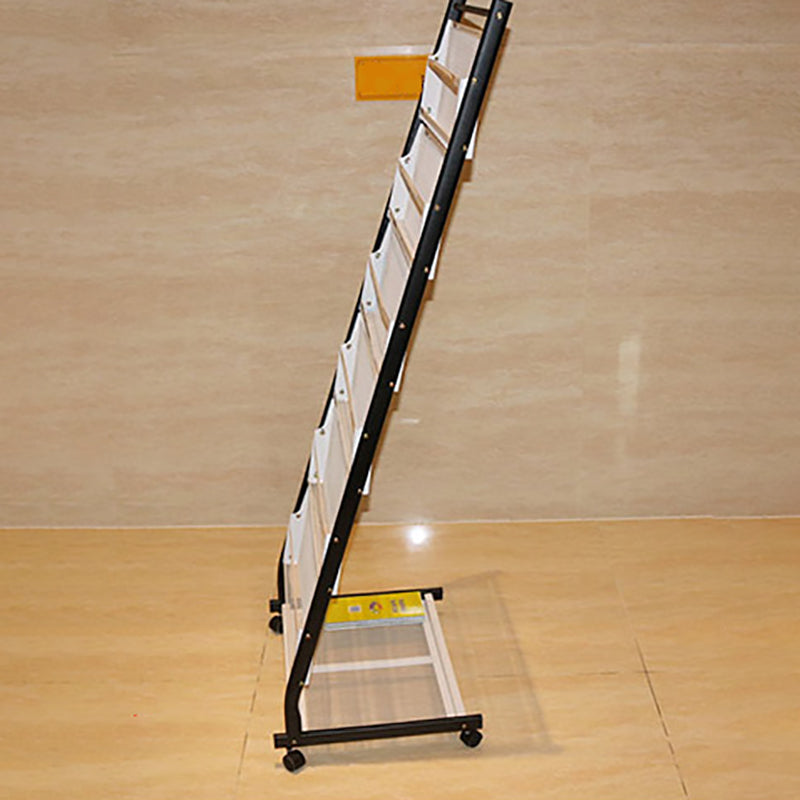 Contemporary Vertical Metal Bookshelf Closed Back Bookcase with Shelves