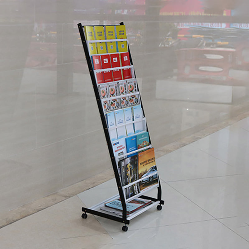 Contemporary Vertical Metal Bookshelf Closed Back Bookcase with Shelves