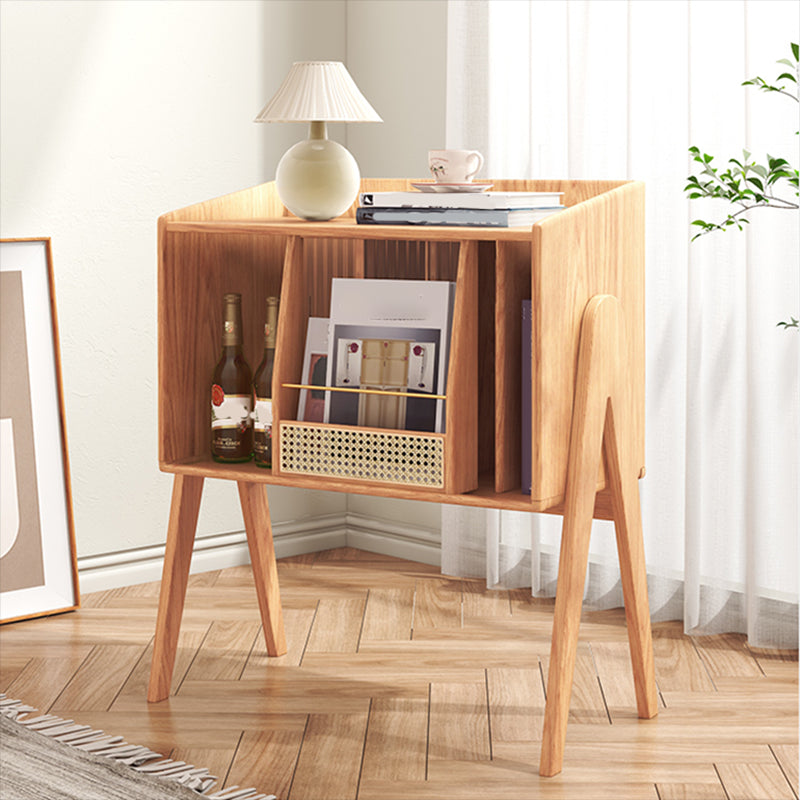 Modern Style Solid Wood Bookshelf Vertical Back Bookcase with Shelves