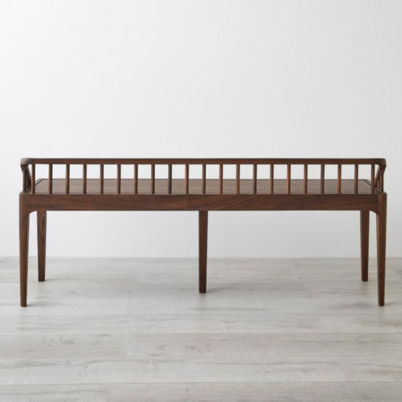 Modern Backrest Seating Bench Solid Wood Rectangle Bench for Entryway