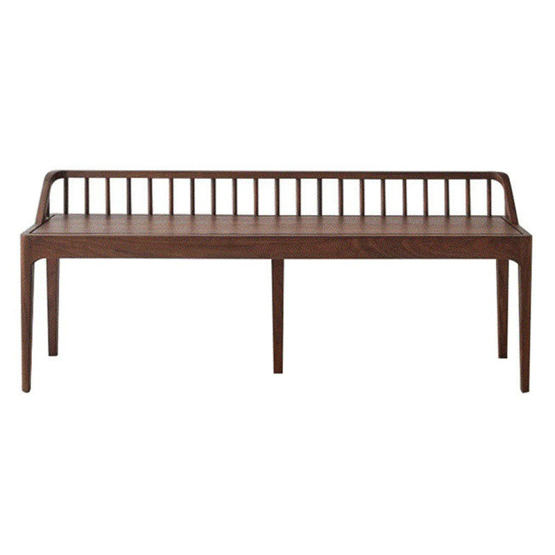 Modern Backrest Seating Bench Solid Wood Rectangle Bench for Entryway