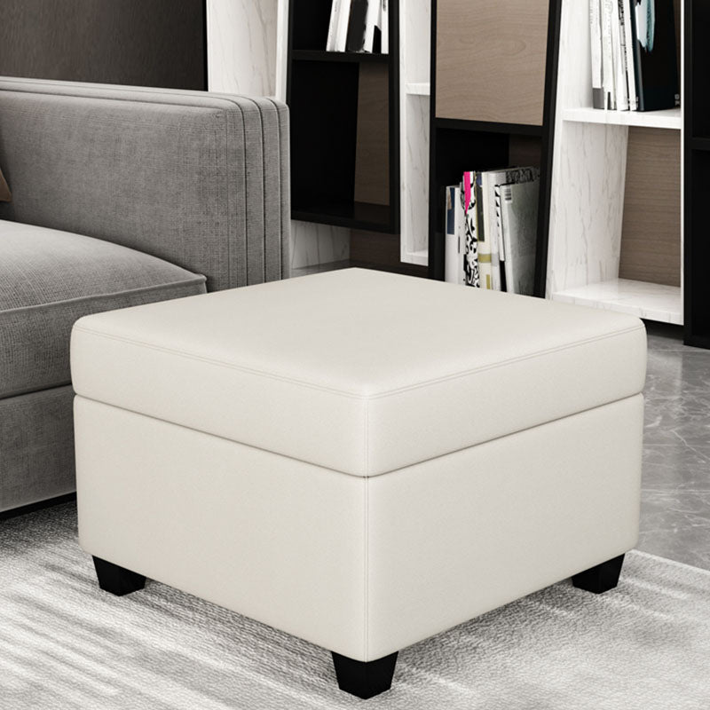 Contemporary Storage Ottomans Square Leather Storage Ottomans with Legs