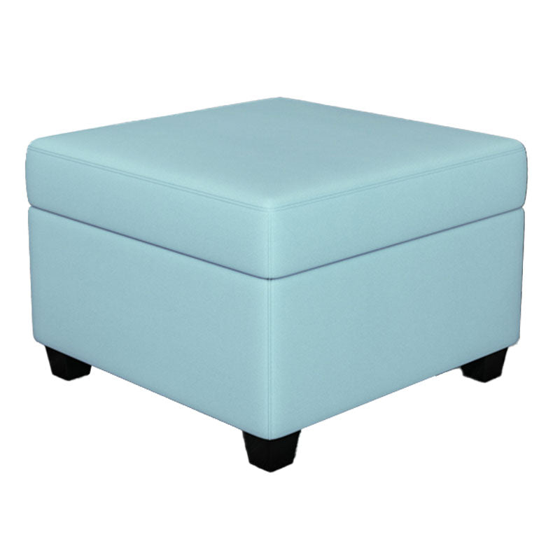 Contemporary Storage Ottomans Square Leather Storage Ottomans with Legs