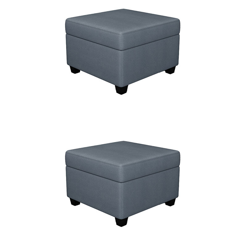 Contemporary Storage Ottomans Square Leather Storage Ottomans with Legs