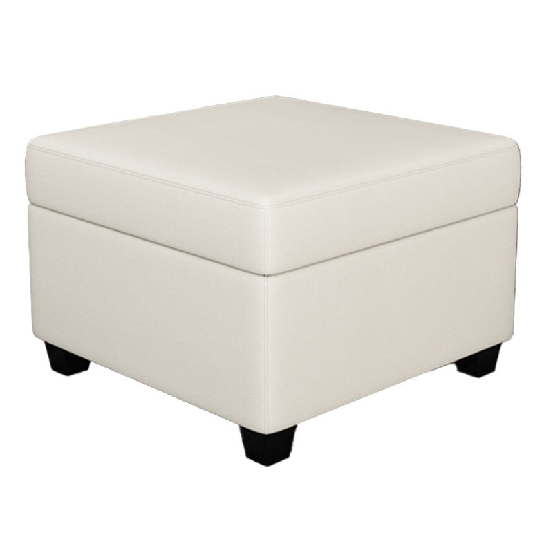 Contemporary Storage Ottomans Square Leather Storage Ottomans with Legs