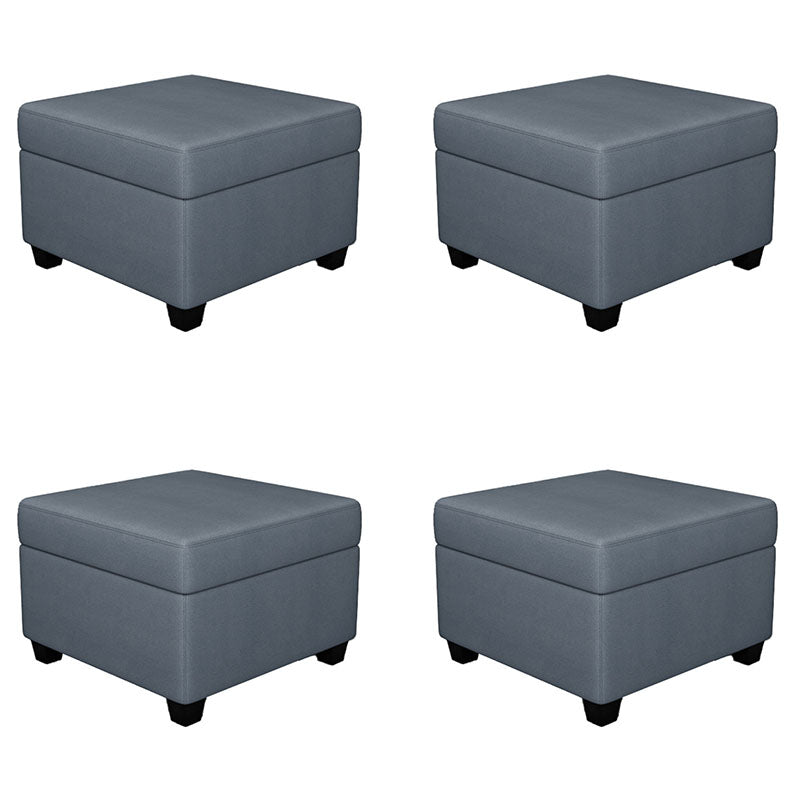 Contemporary Storage Ottomans Square Leather Storage Ottomans with Legs